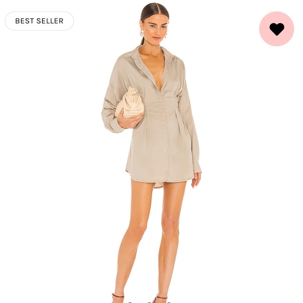 OW Collection - Ella Shirt Dress, tan, size S
